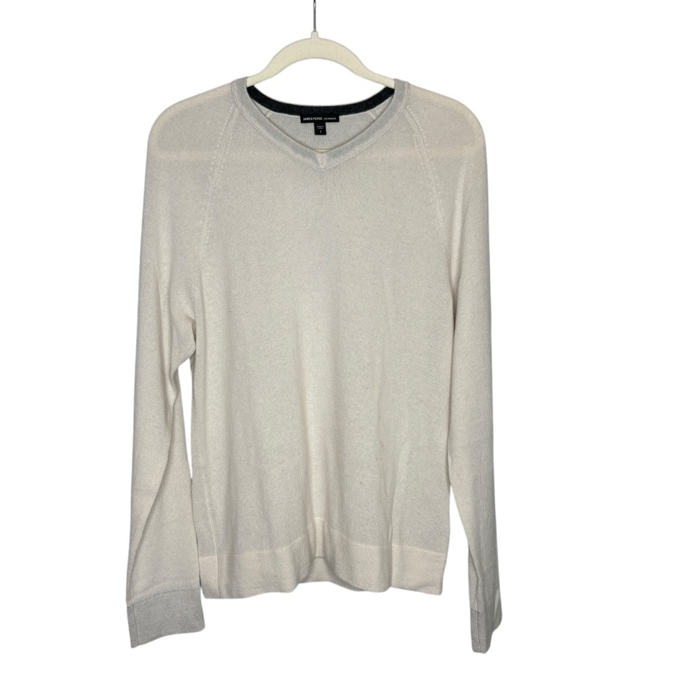 NWOT James Perse Men's Soft Featherweight Cashmere V Neck Sweater - Picture 2 of 9